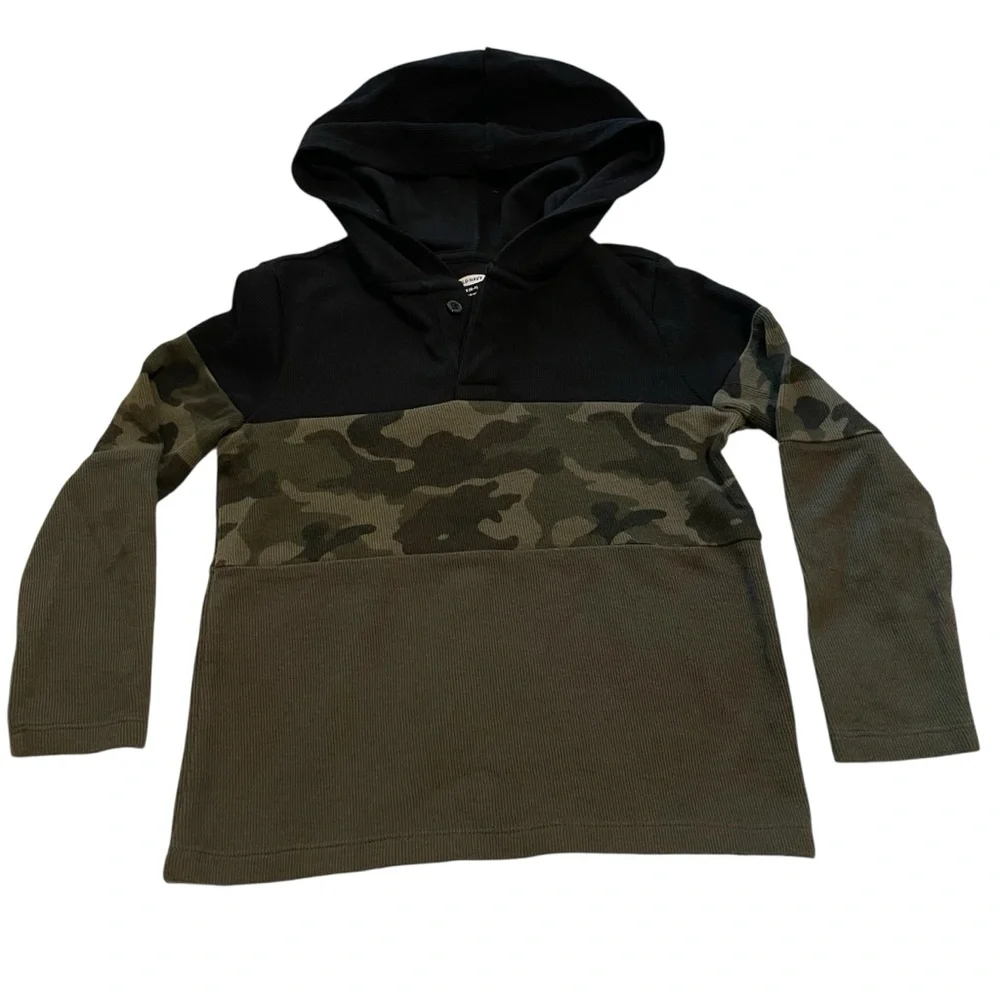 Old Navy Kids Camouflage Hoodie - Black and Olive